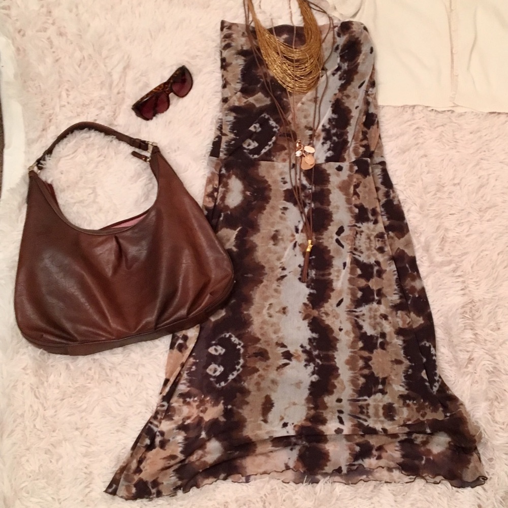 Anthropology Weston Wear Strapless Tie dye Dress